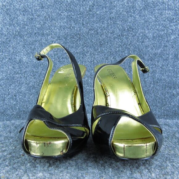 GUESS WGRenny Women Slingback Heel Shoes Size‎ 8.5 Medium Black Synthetic - Picture 2 of 9